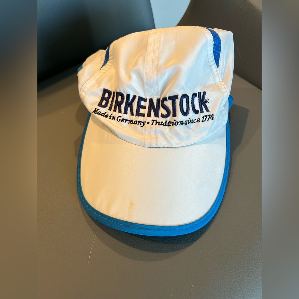 Birkenstock Cream and Blue Cap